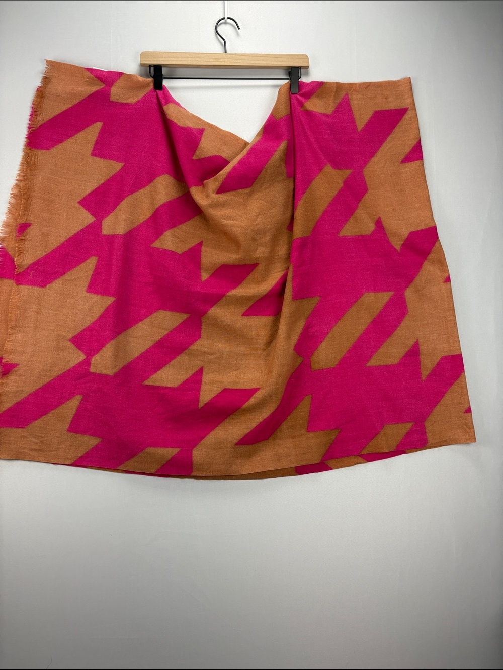 Beautiful Bright Pink and Tan Graphic scarf